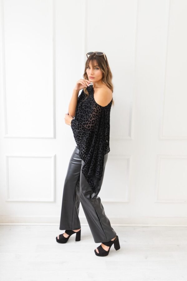 PONCHO BARBARA TUL VELVET ANIMAL PRINT