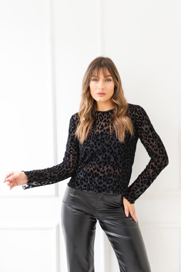 MANGA LARGA TUL VELVET ANIMAL PRINT