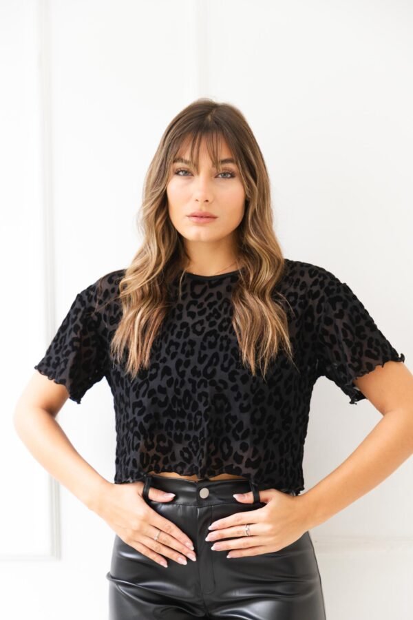 REMERA OVERSIZE TUL VELVET TUL ANIMAL PRINT