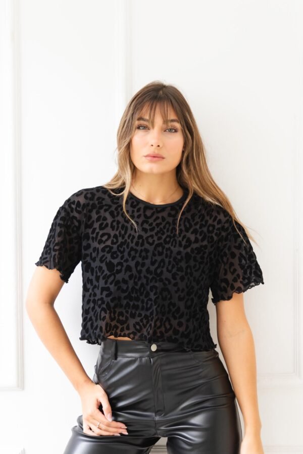 REMERA OVERSIZE TUL VELVET TUL ANIMAL PRINT