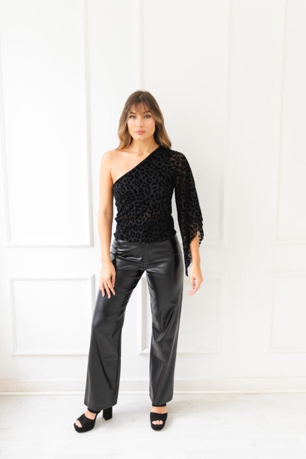 TOP RIHANA TUL VELVET ANIMAL PRINT