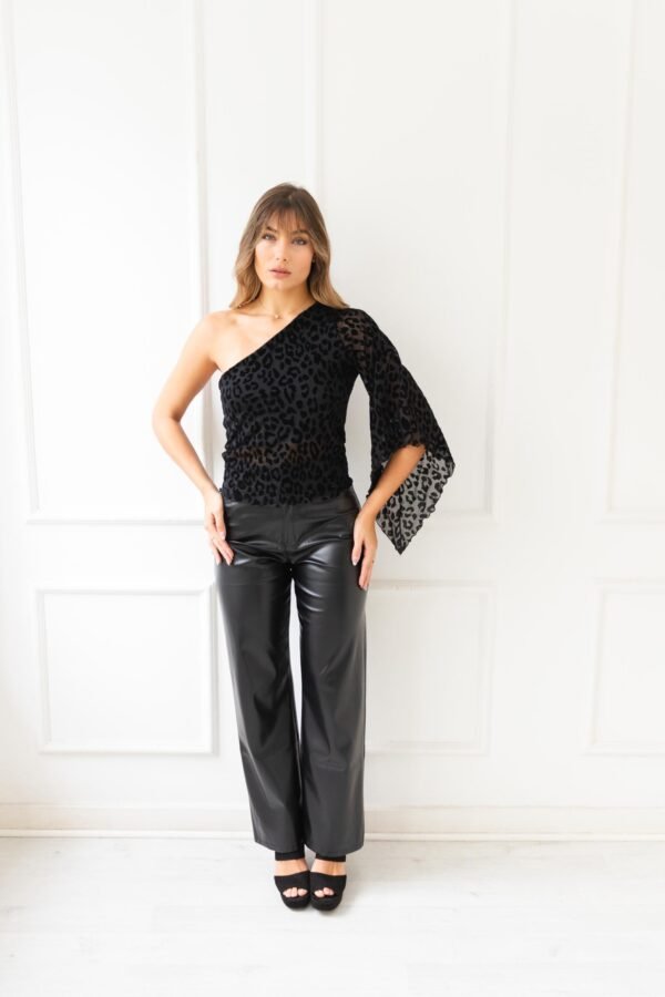 TOP RIHANA TUL VELVET ANIMAL PRINT