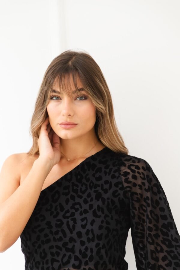 TOP RIHANA TUL VELVET ANIMAL PRINT