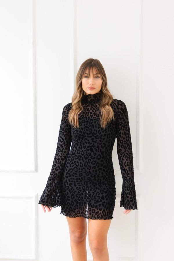 VESTIDO ARIANA TUL VELVET ANIMAL PRINT