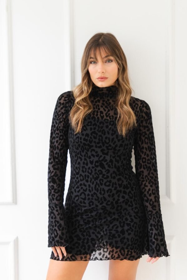 VESTIDO ARIANA TUL VELVET ANIMAL PRINT