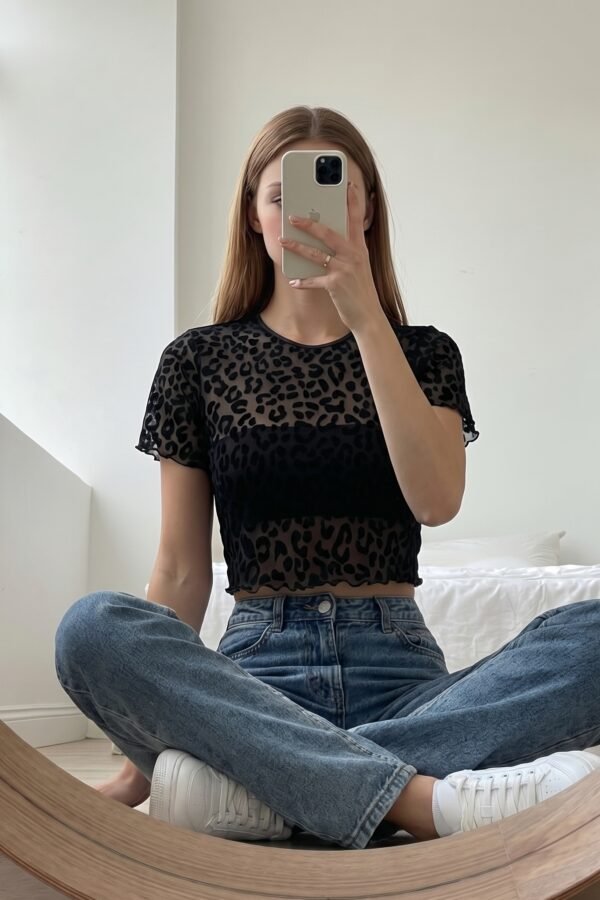 REMERA OVERSIZE TUL VELVET TUL ANIMAL PRINT