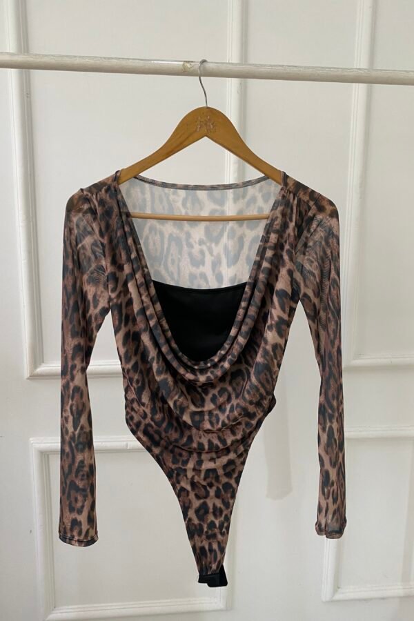 BODY PRISCILA TUL ANIMAL PRINT C/FORRO