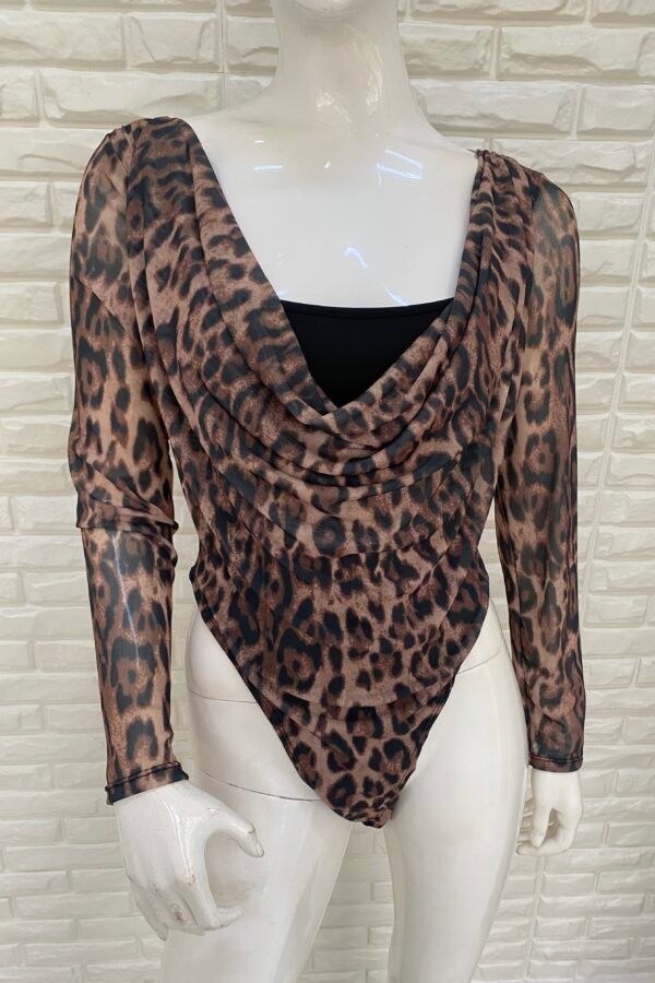 BODY PRISCILA TUL ANIMAL PRINT C/FORRO