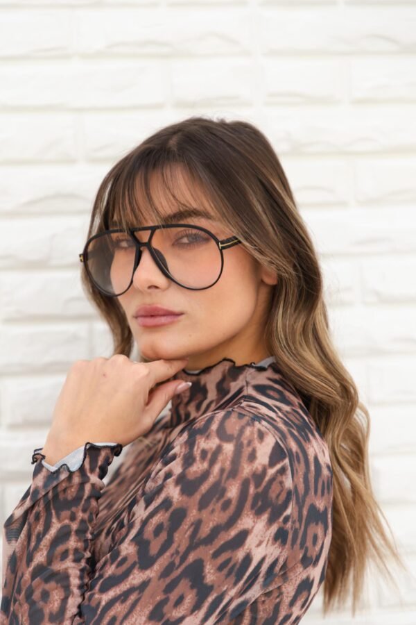 POLERA LISA TUL ANIMAL PRINT