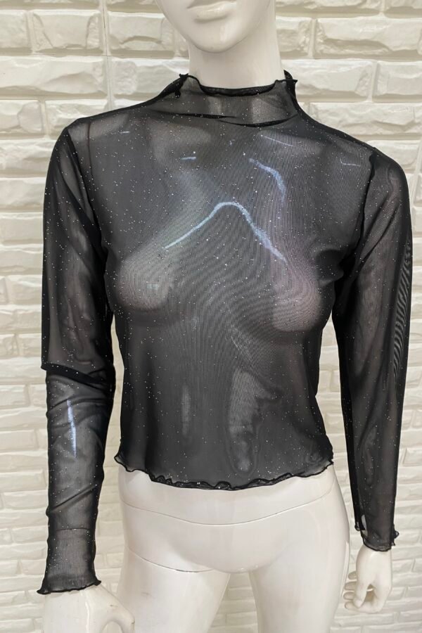 POLERA LISA TUL BRILLOS