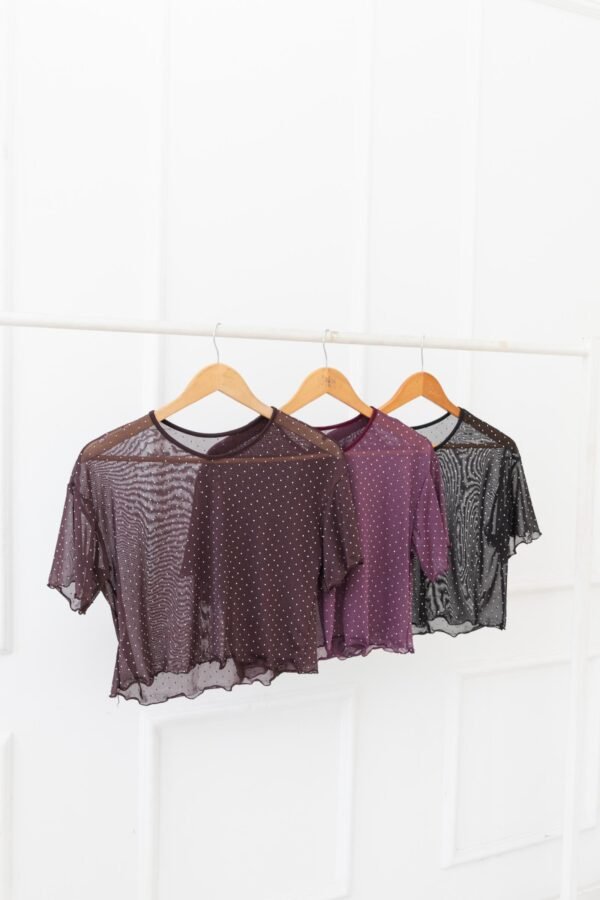 REMERA OVERSIZE TUL STRASS