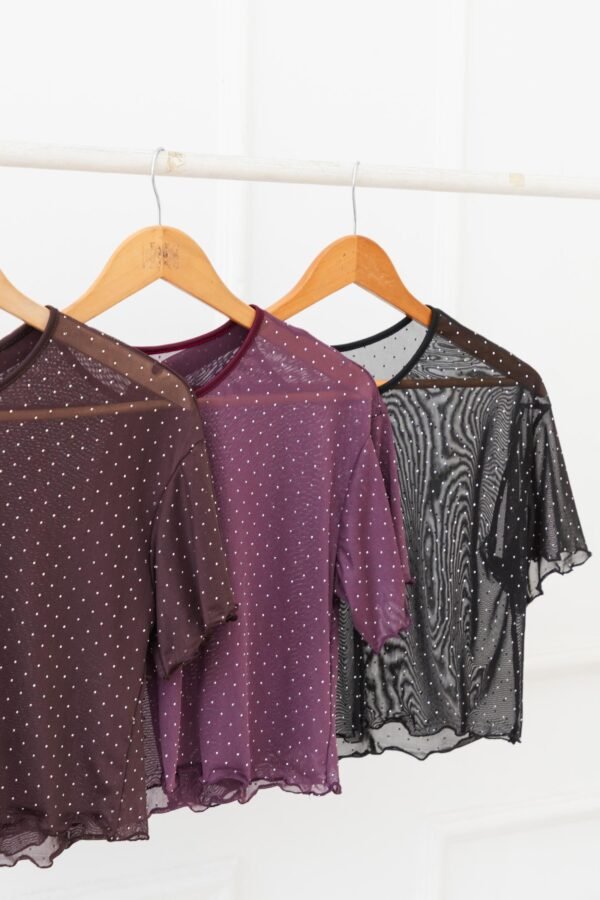REMERA OVERSIZE TUL STRASS