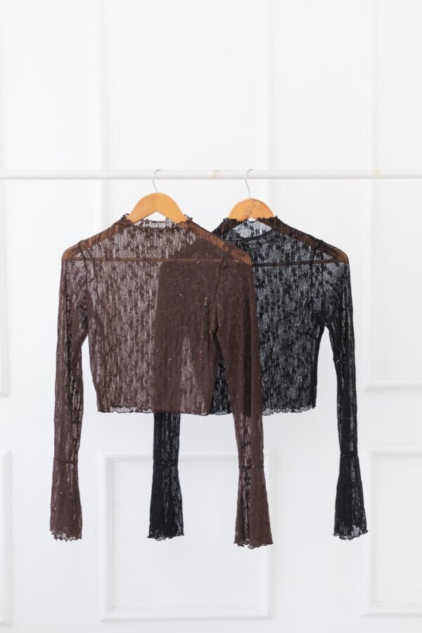 POLERA JULIETA ENCAJE LENTEJUELAS