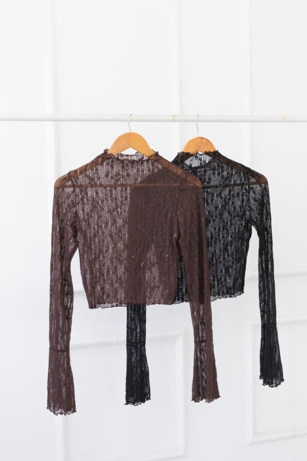 POLERA JULIETA ENCAJE LENTEJUELAS