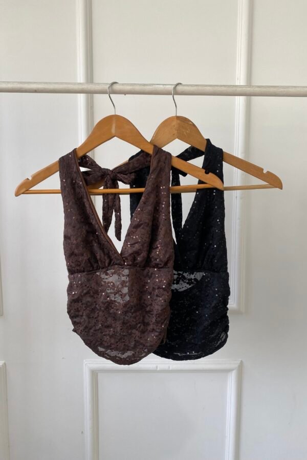 TOP SILVINA TUL LENTEJUELAS