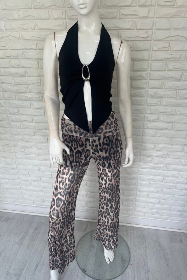 PANTALON PALAZO TUL ANIMAL PRINT