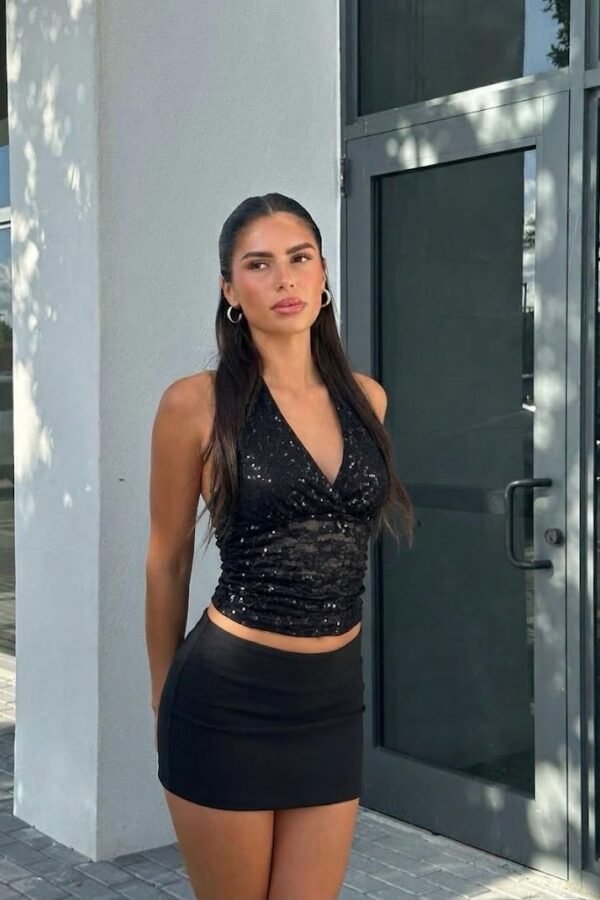 TOP SILVINA TUL LENTEJUELAS